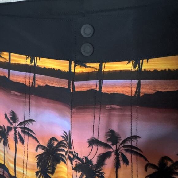 Sea-Doo Board Shorts Women Medium Swim Trunks Palm Trees Beach Sunset NWT - Picture 5 of 8